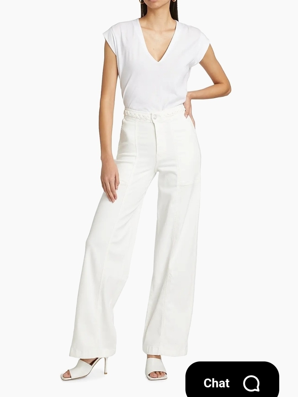 FRAME Braided Waistband Jeans in the off-white shade